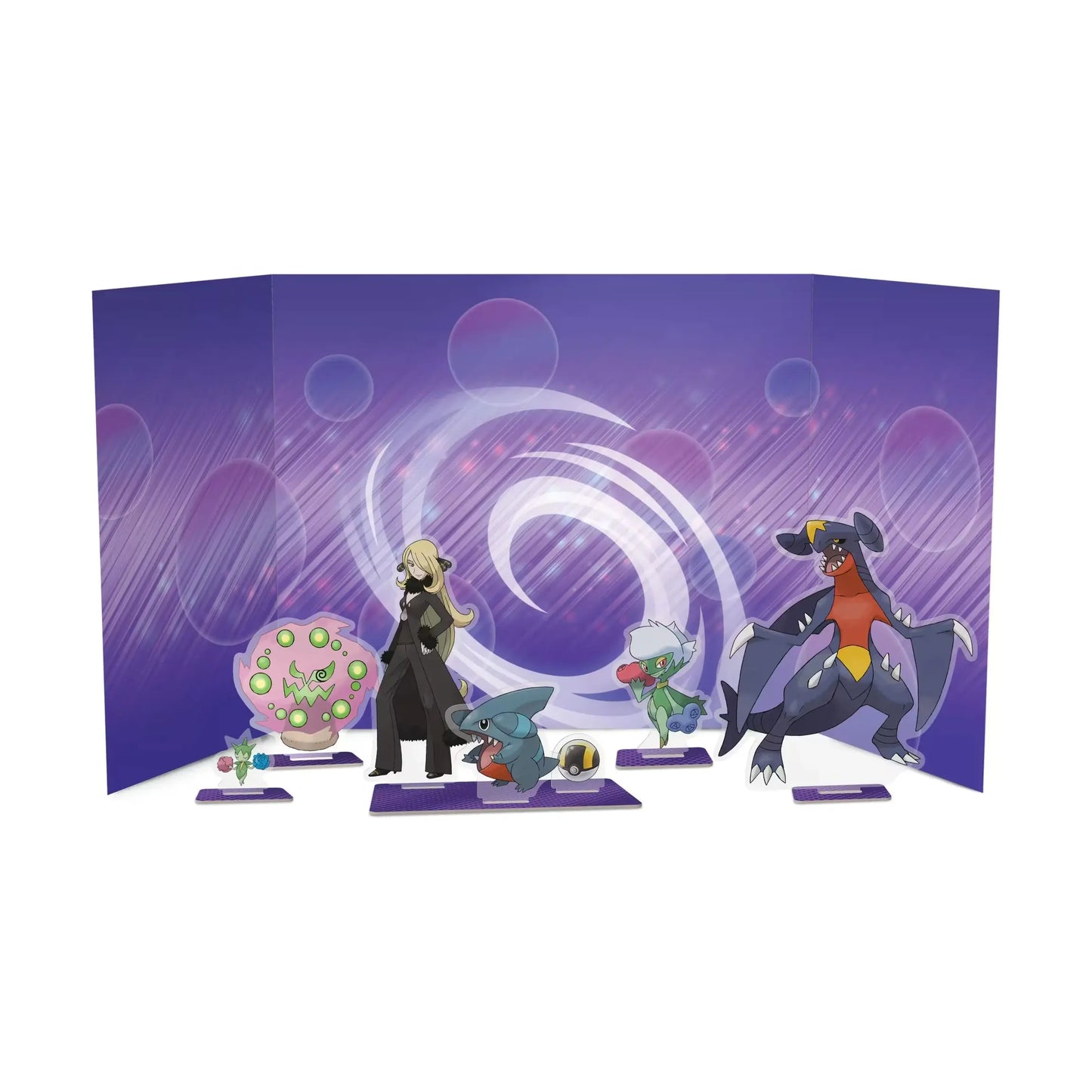 Acrylic standees and backdrop from  Cynthia's Garchomp ex collection