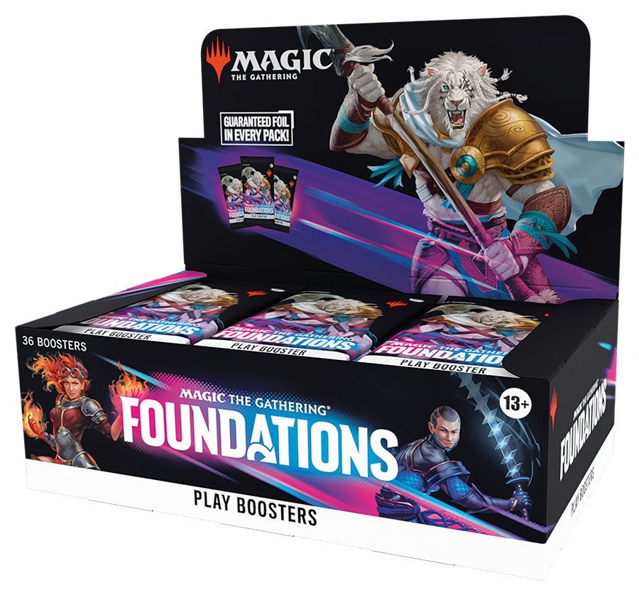Magic: The Gathering Foundations Play booster display, open for display